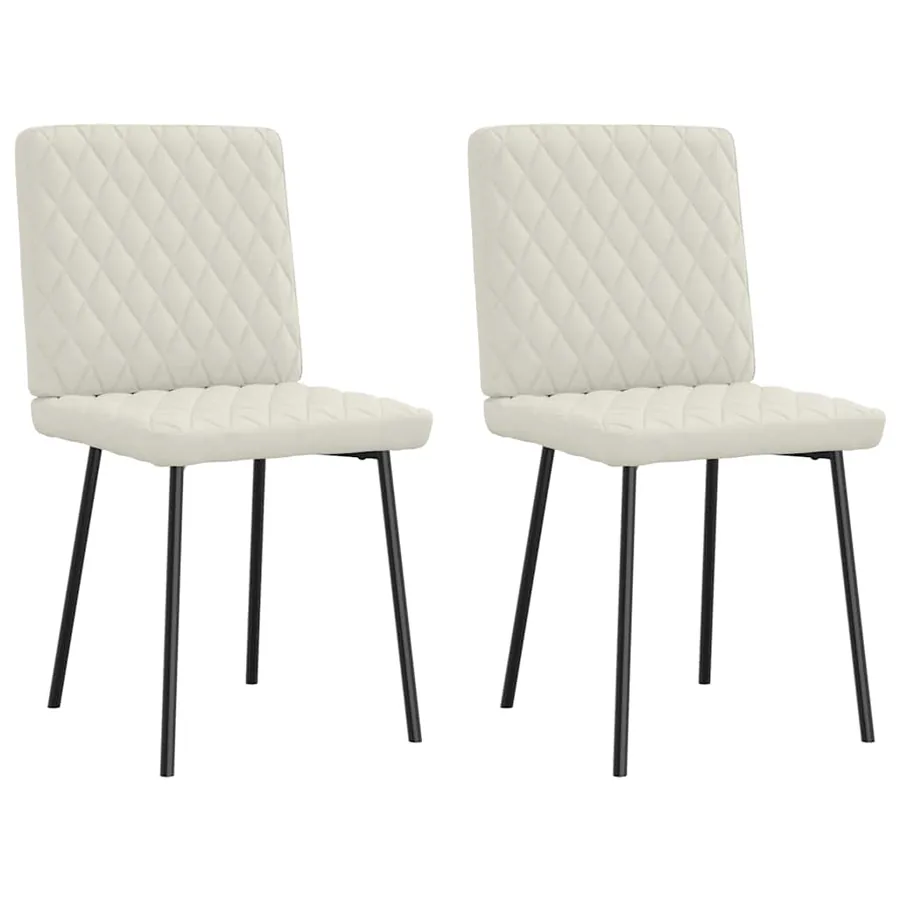 Chaises à manger lot de 2 Crème Velours