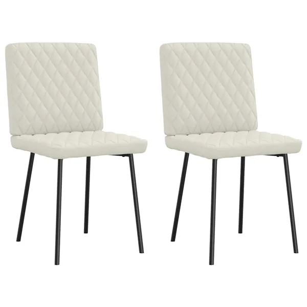 Chaises à manger lot de 2 Crème Velours