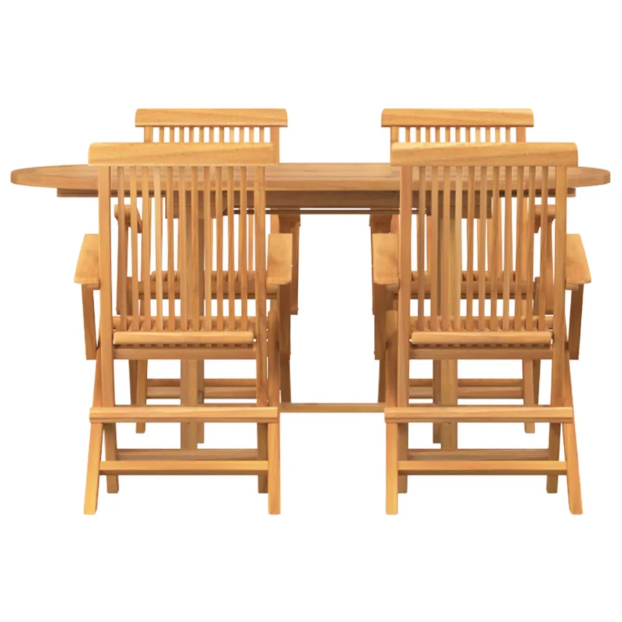 Ensemble de salle à manger pour jardin 5 pcs Marron - 6