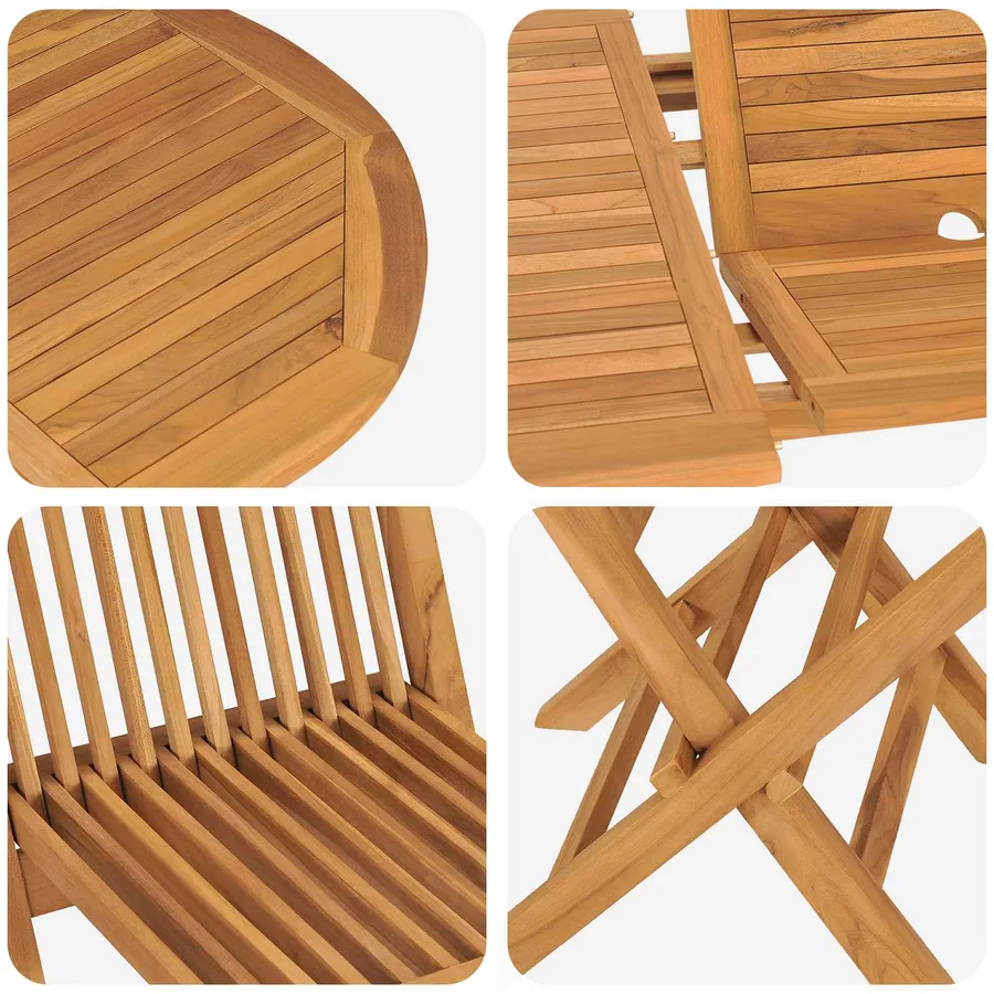 Ensemble de salle à manger pour jardin 5 pcs Marron - 7