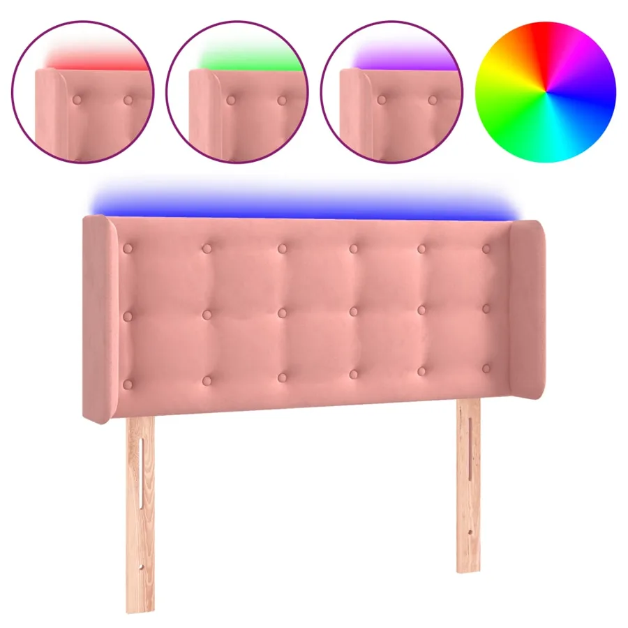 Tête de lit à LED Rose 83x16x78/88 cm Velours - 2