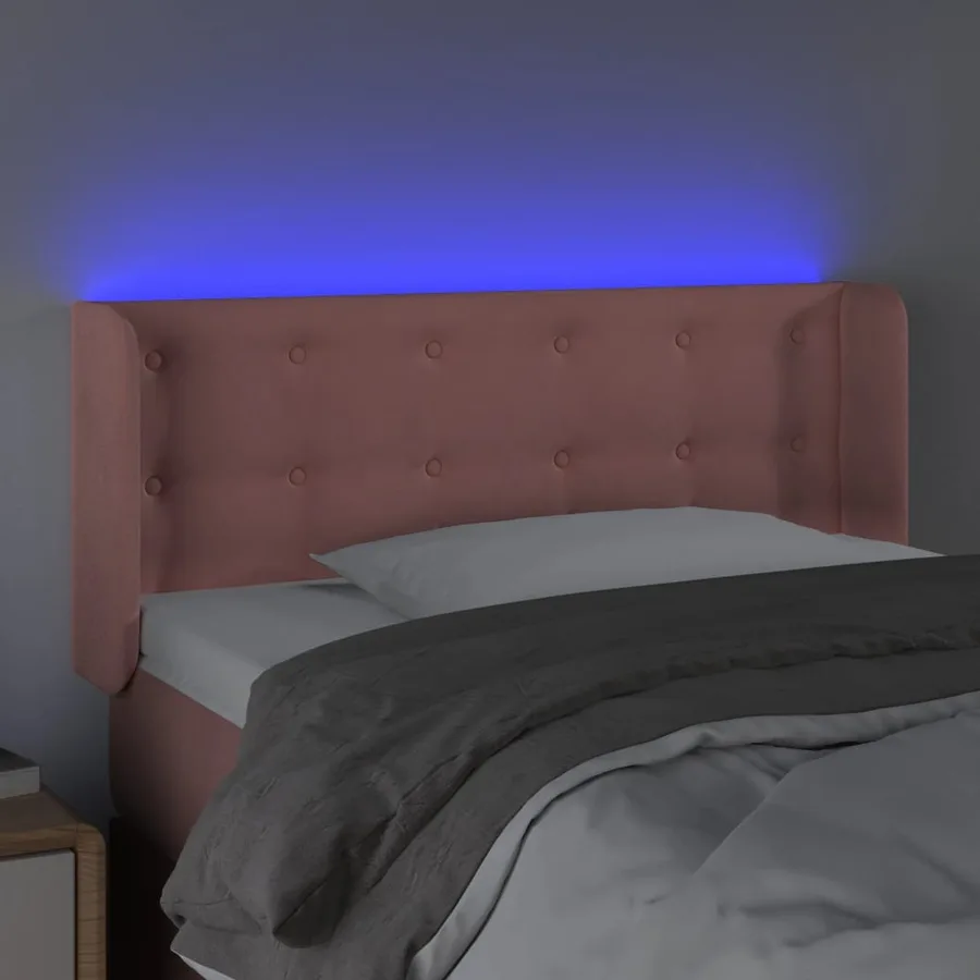 Tête de lit à LED Rose 83x16x78/88 cm Velours - 4