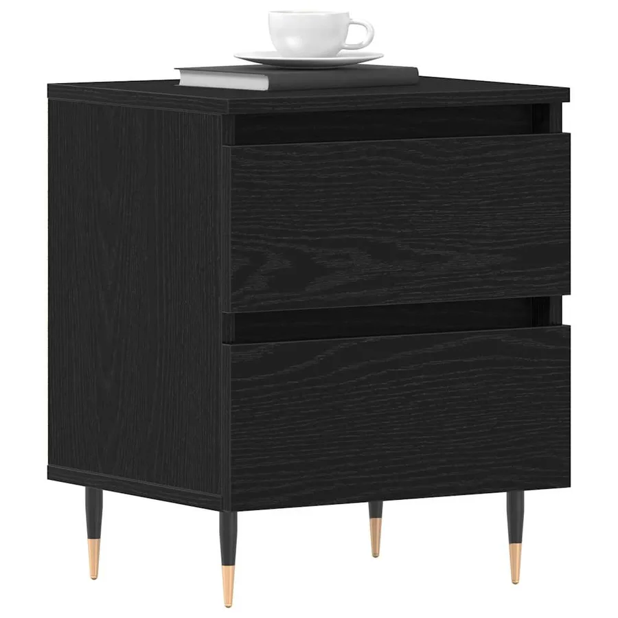 Cabinet de chevet avec tiroir 2 pcs Chêne noir 40 x 35 x 50 cm - 3