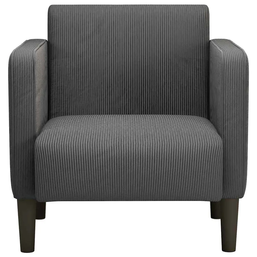 Canapé-chaise accoudoirs gris foncé 54 cm tissu velours côtelé - 3