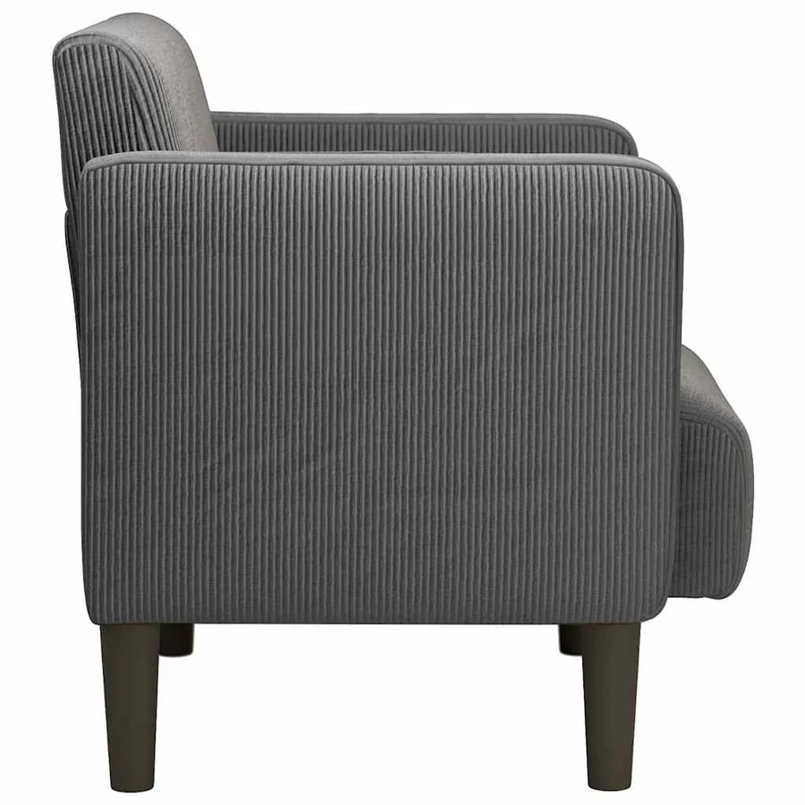 Canapé-chaise accoudoirs gris foncé 54 cm tissu velours côtelé - 4