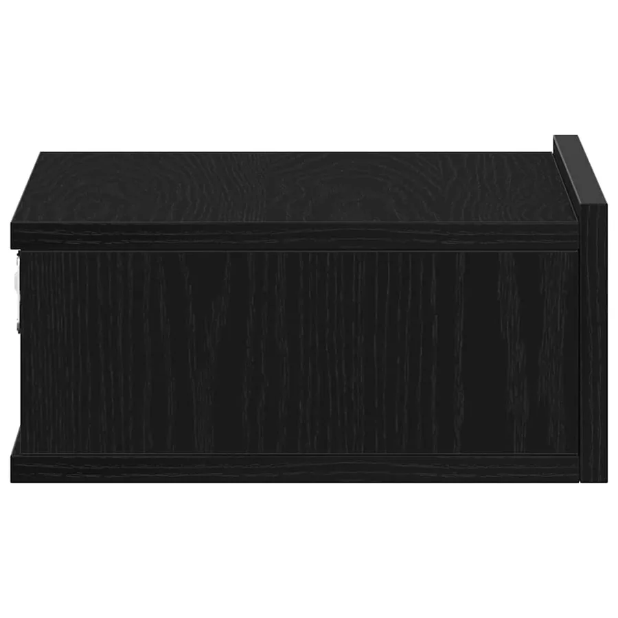 Table de chevet flottante en chêne noir 40 x 32 x 15 cm bois d'ingénierie - 7