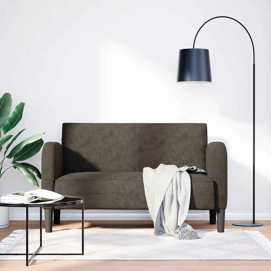 Canapé causeuse gris foncé 110 cm similicuir