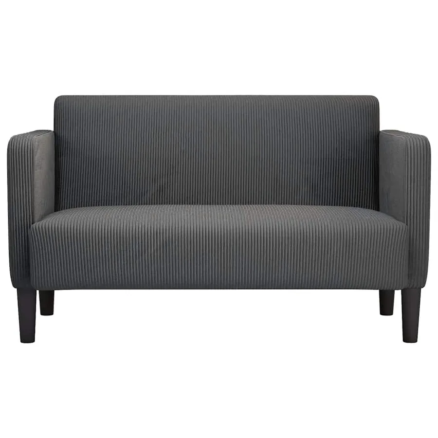 Canapé causeuse gris foncé 109 cm tissu velours côtelé - 3