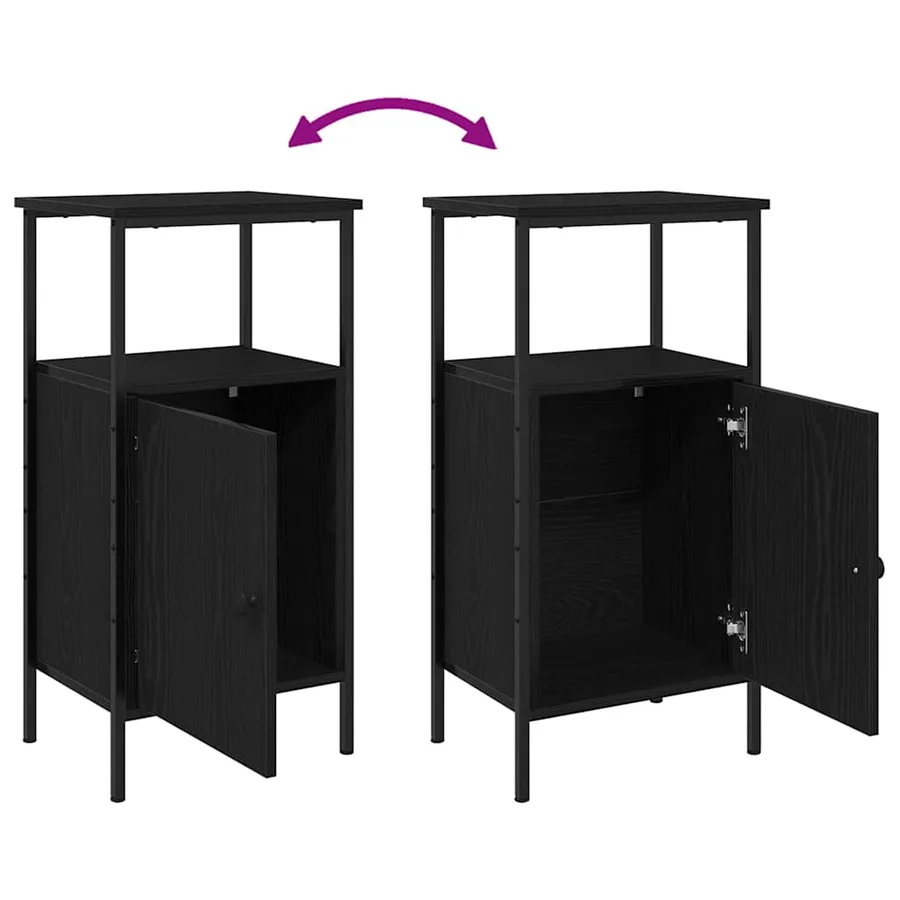 Cabinet de chevet 2 pcs Chêne noir 41 x 31 x 80 cm - 12
