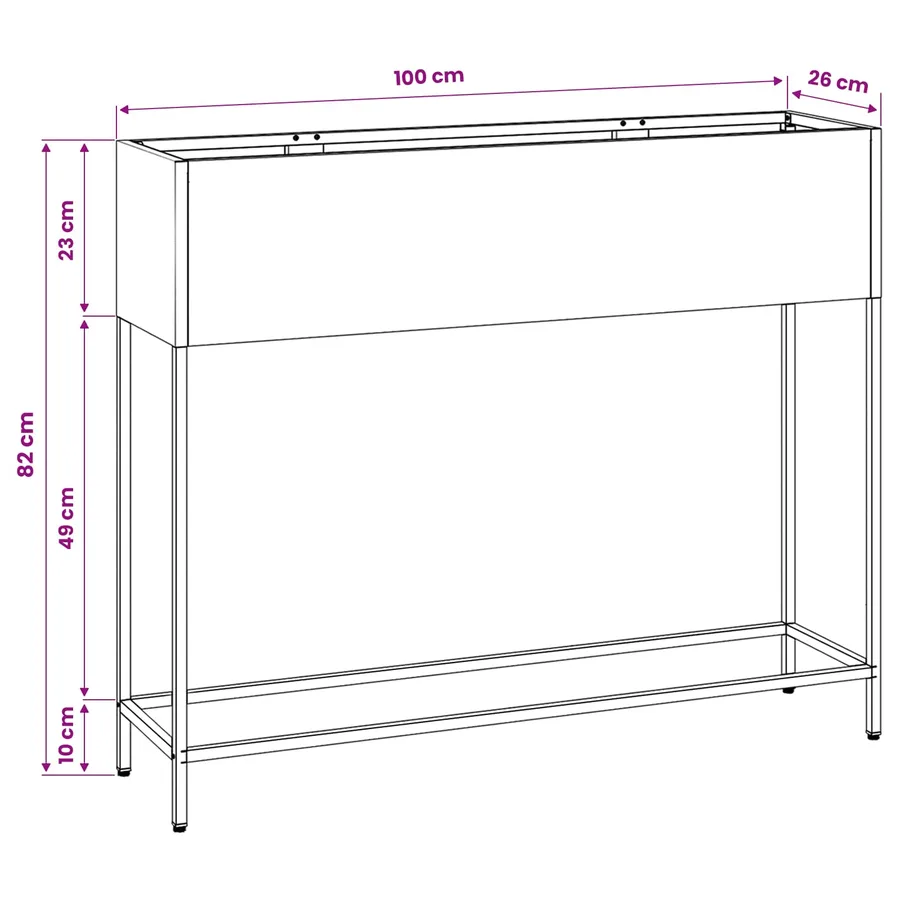 Bac de jardin surélevé Anthracite 100 x 26 x 82 cm Acier - 12