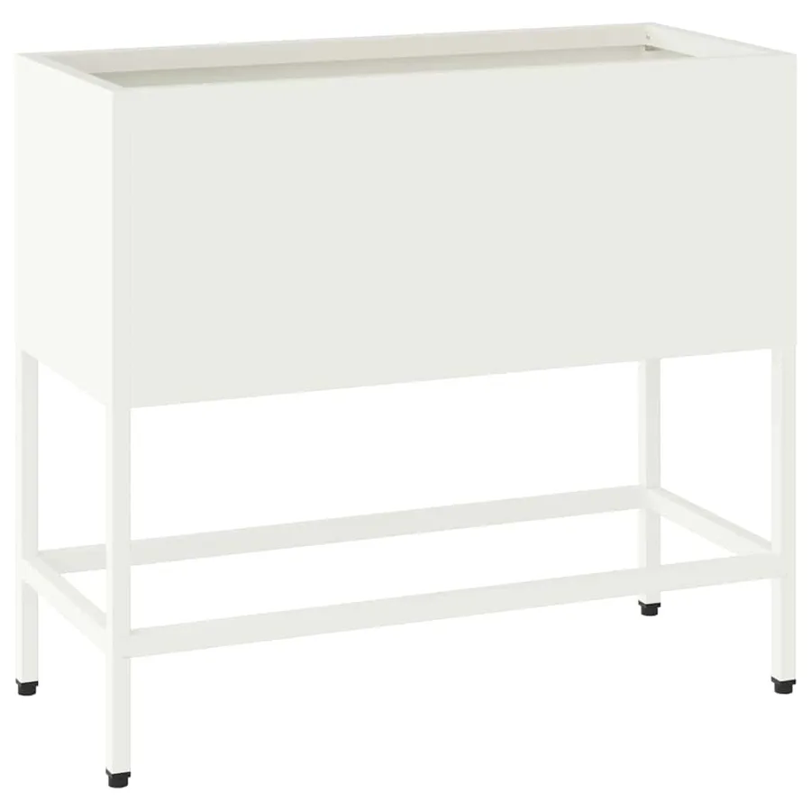Bac de jardin surélevé Blanc 60 x 26 x 48 cm Acier - 2