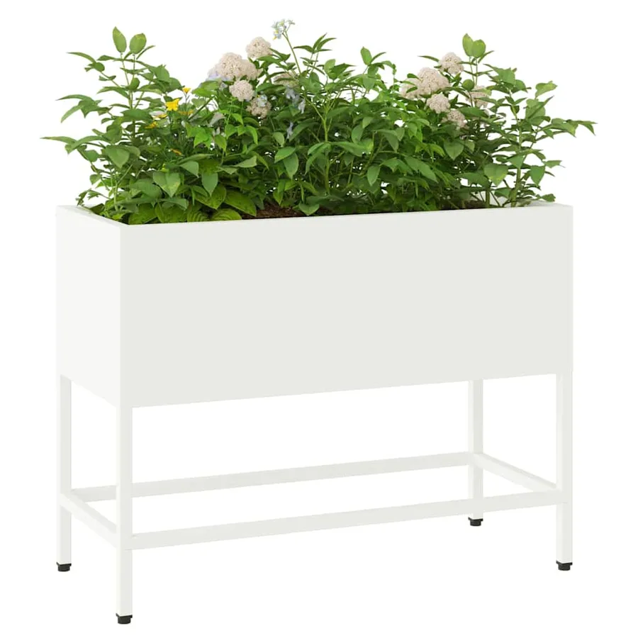 Bac de jardin surélevé Blanc 60 x 26 x 48 cm Acier - 3