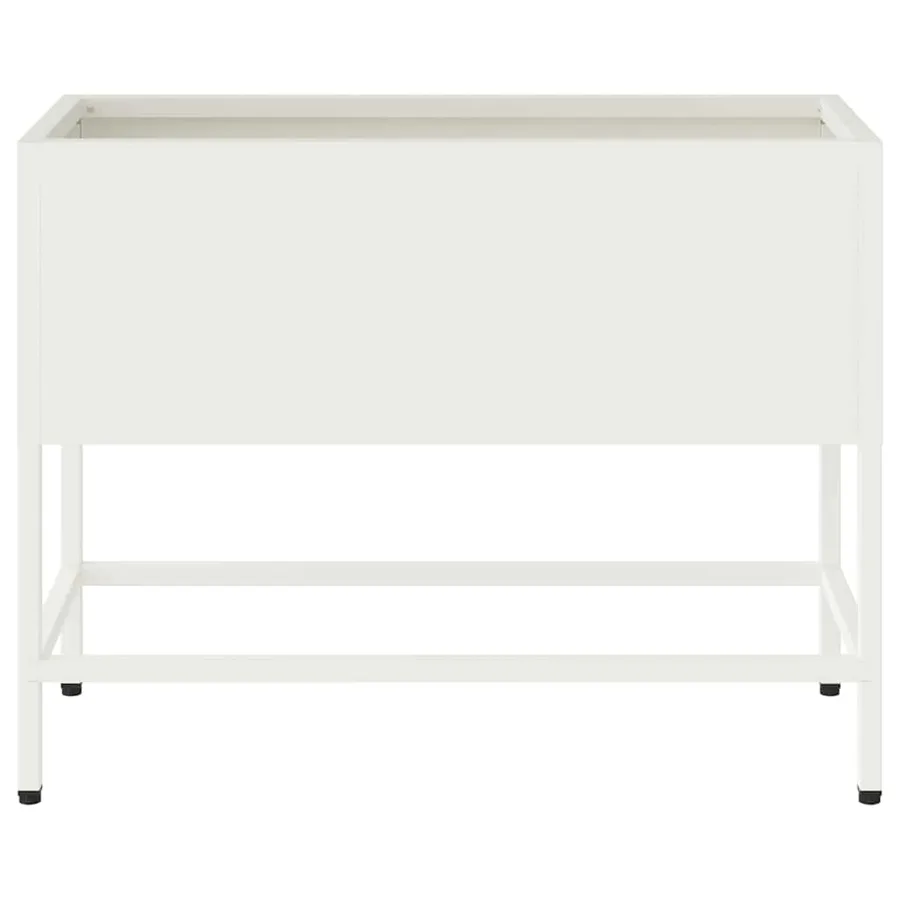 Bac de jardin surélevé Blanc 60 x 26 x 48 cm Acier - 5