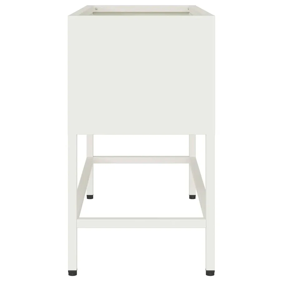 Bac de jardin surélevé Blanc 60 x 26 x 48 cm Acier - 6