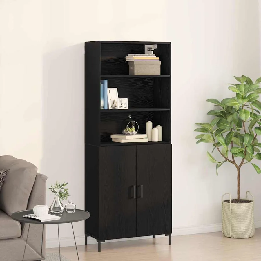 Haut Armoire Chêne noir 69,5 x 34 x 180 cm Bois d'ingénierie