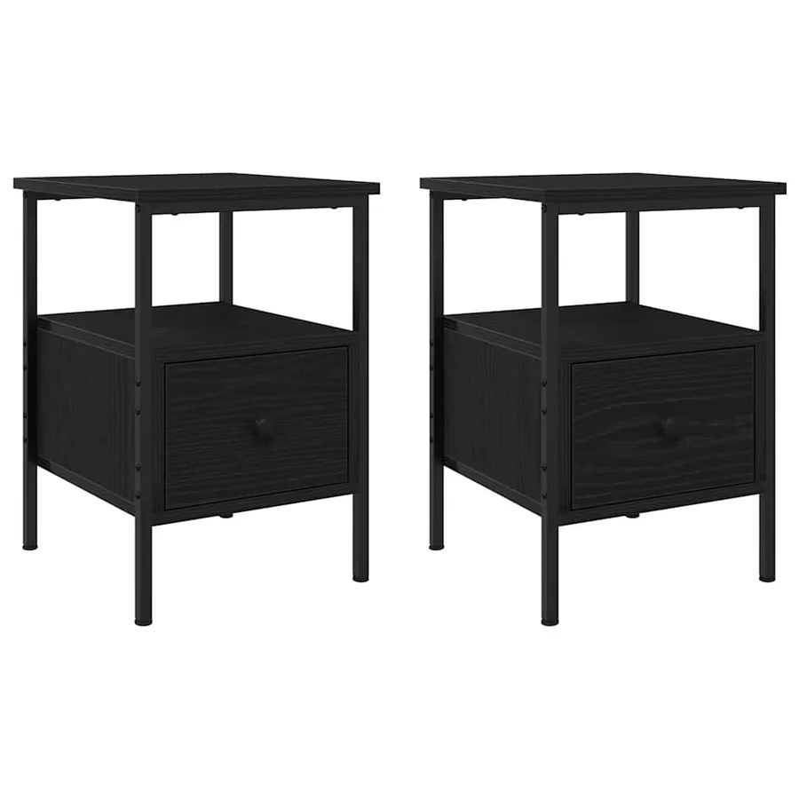 Cabinet de chevet avec tiroir 2 pcs Chêne noir 34 x 36 x 50 cm - 2