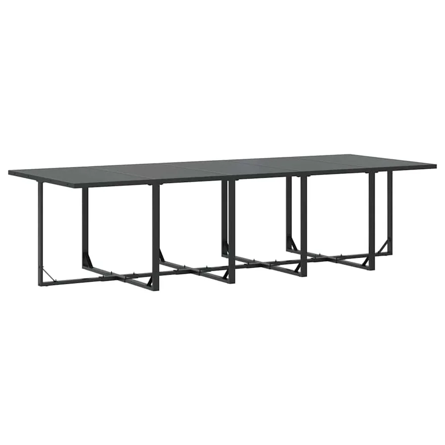 Ensemble de salle à manger pour jardin 11 pcs Noir Acier - 4