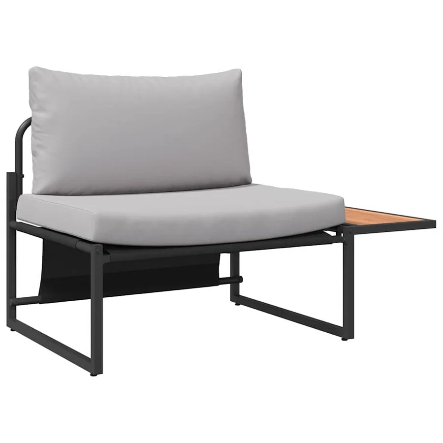Ensemble de salle à manger pour jardin 3 pcs Gris clair Acier - 4