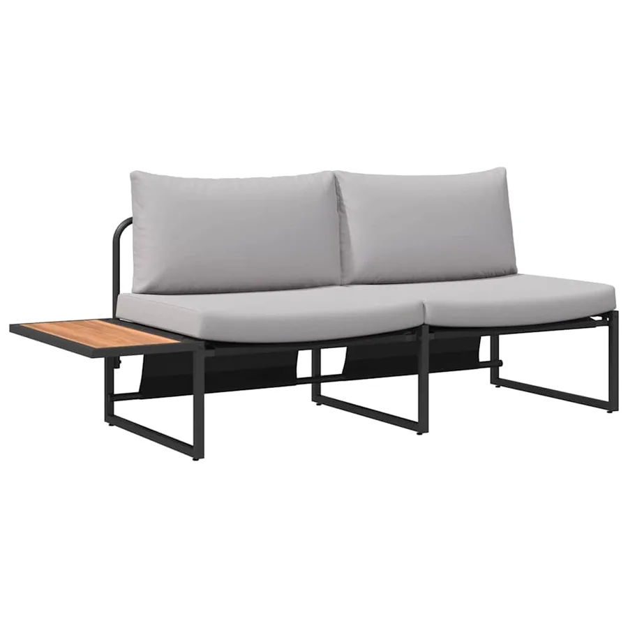 Ensemble de salle à manger pour jardin 3 pcs Gris clair Acier - 5