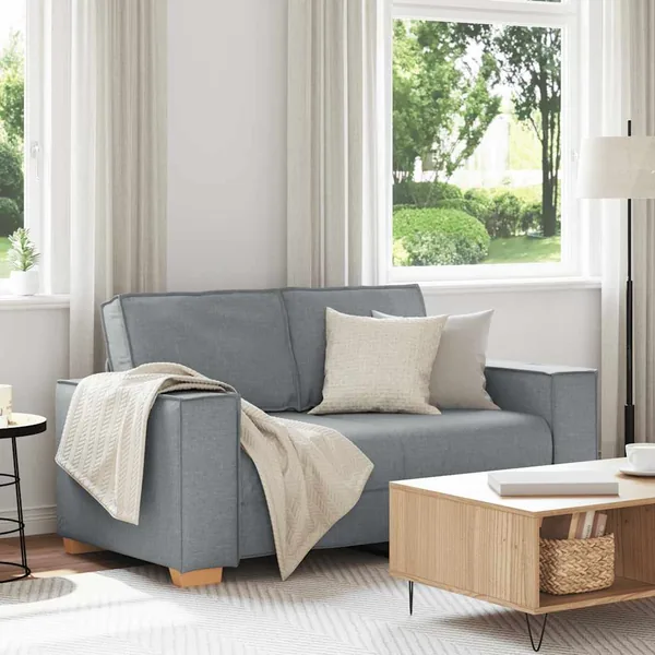 Canapé 2 places Gris clair 160x78x84 cm Tissu