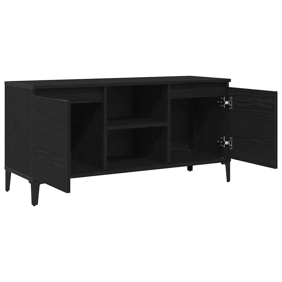 Meuble TV Chêne noir 102 x 35 x 50 cm Bois d'ingénierie - 5