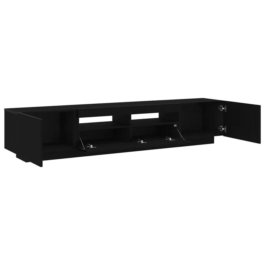 Ensemble meuble TV Montage mural 2 pcs Noir 200 x 35 x 40 cm - 4