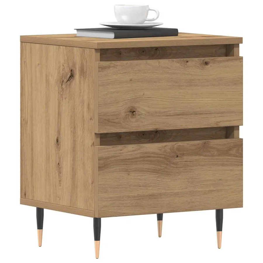 Cabinet de chevet 2 pc Chêne artisanal 40 x 35 x 50 cm - 3