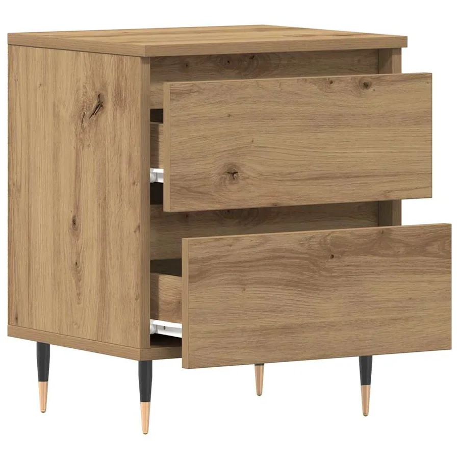 Cabinet de chevet 2 pc Chêne artisanal 40 x 35 x 50 cm - 5