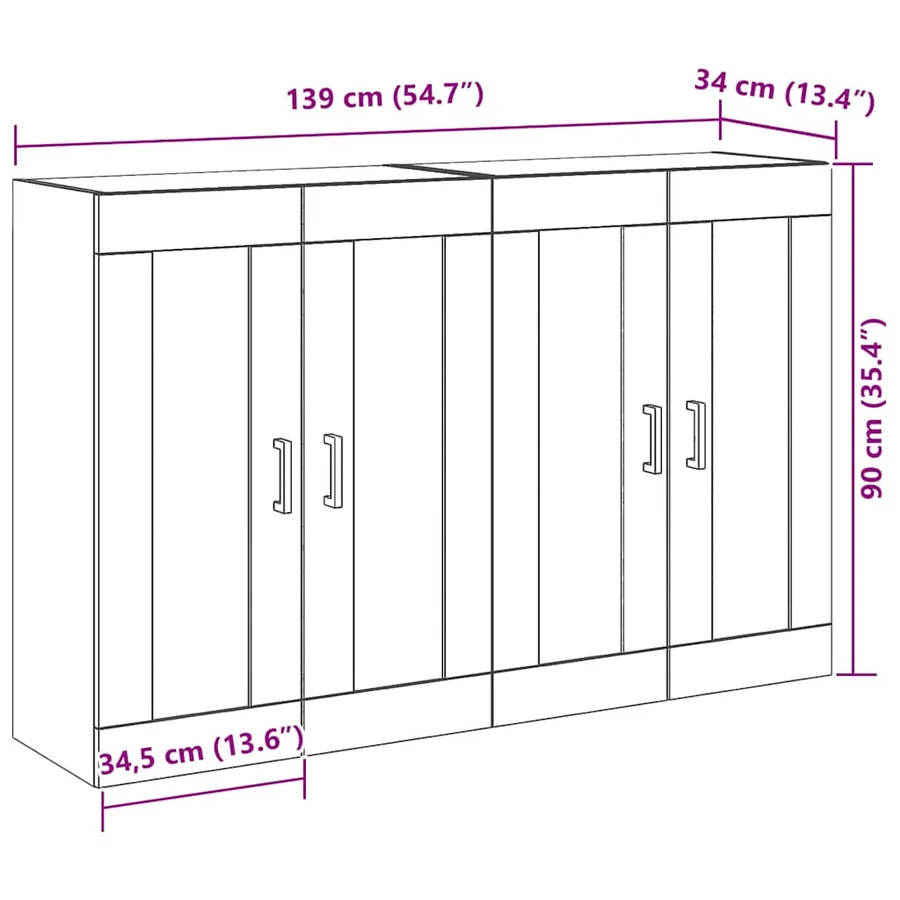 Cabinets muraux 2 pcs Bois Ancien 69,5 x 34 x 90 cm - 13