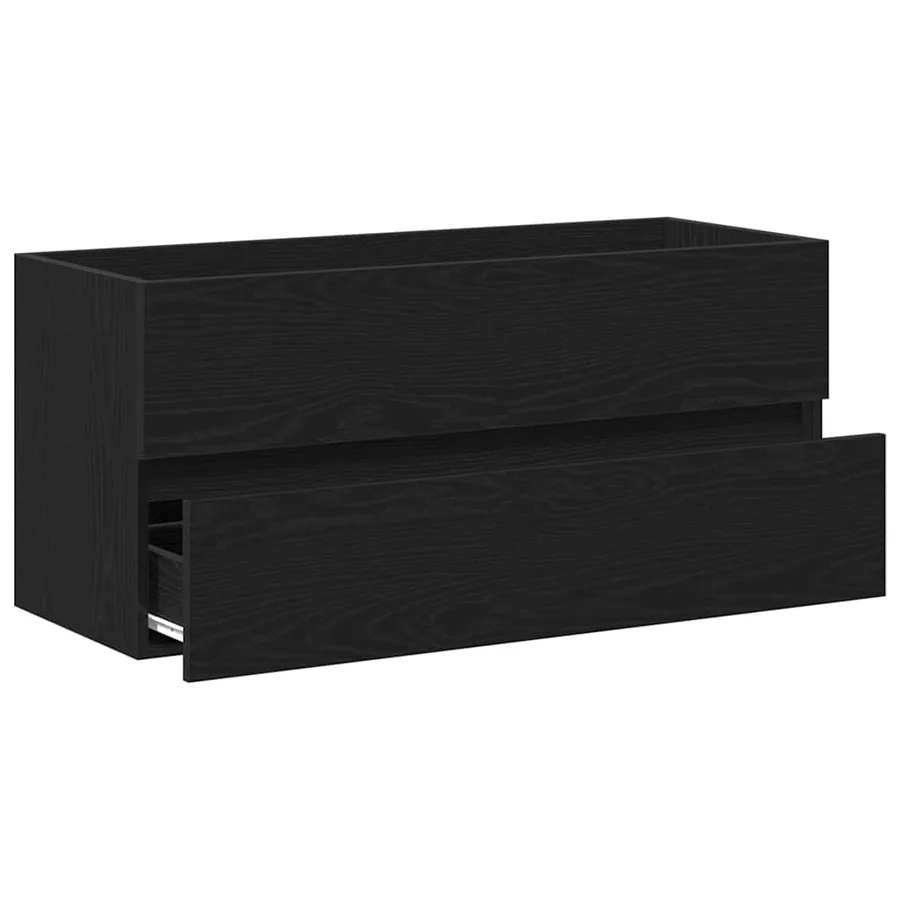 Armoire d'évier chêne noir 100x38,5x45 cm bois d'ingénierie - 5