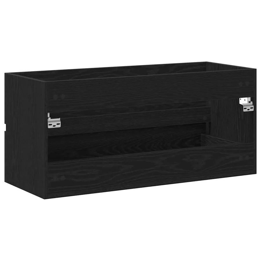 Armoire d'évier chêne noir 100x38,5x45 cm bois d'ingénierie - 8