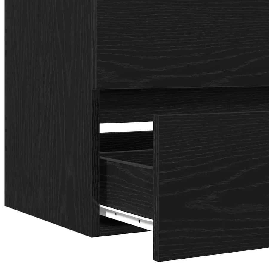 Armoire d'évier chêne noir 100x38,5x45 cm bois d'ingénierie - 9