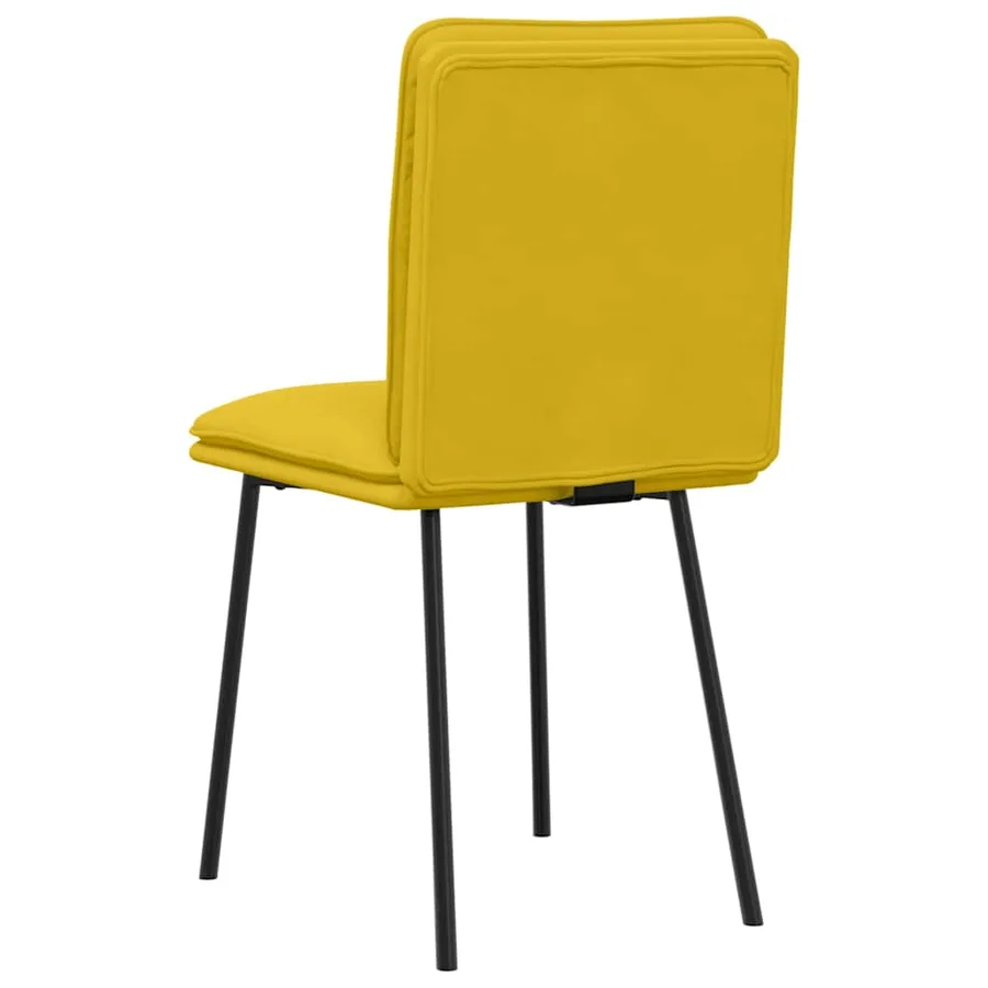 Chaises à manger lot de 4 jaune velours - 6