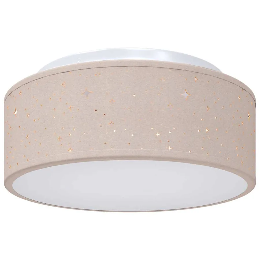 Lampe de plafond Taupe 30 x 30 x 13,5 cm tissu - 2