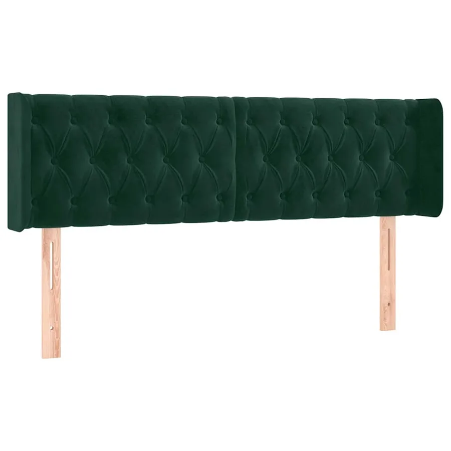 Tête de lit à LED Vert foncé 147x16x78/88 cm Velours - 3