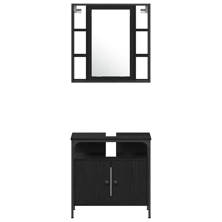 Ensemble de mobilier de salle de bain 4 pcs Chêne noir - 9