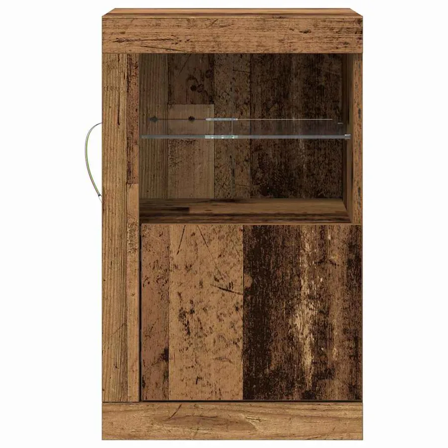 Buffet LED 2 pcs Bois ancien 41 x 37 x 67 cm Bois d'ingénierie - 6