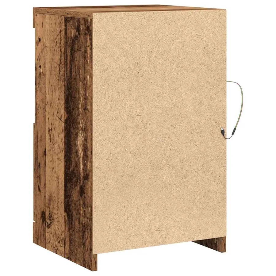Buffet LED 2 pcs Bois ancien 41 x 37 x 67 cm Bois d'ingénierie - 9