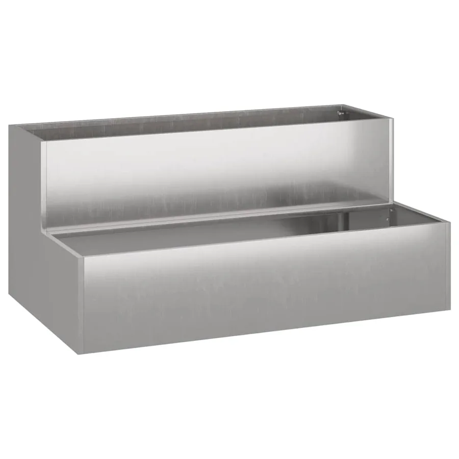 Cache-pot de jardin Argent 100 x 60 x 45 cm Acier inoxydable - 2