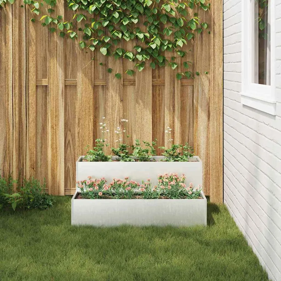 Cache-pot de jardin Argent 100 x 60 x 45 cm Acier inoxydable - 4