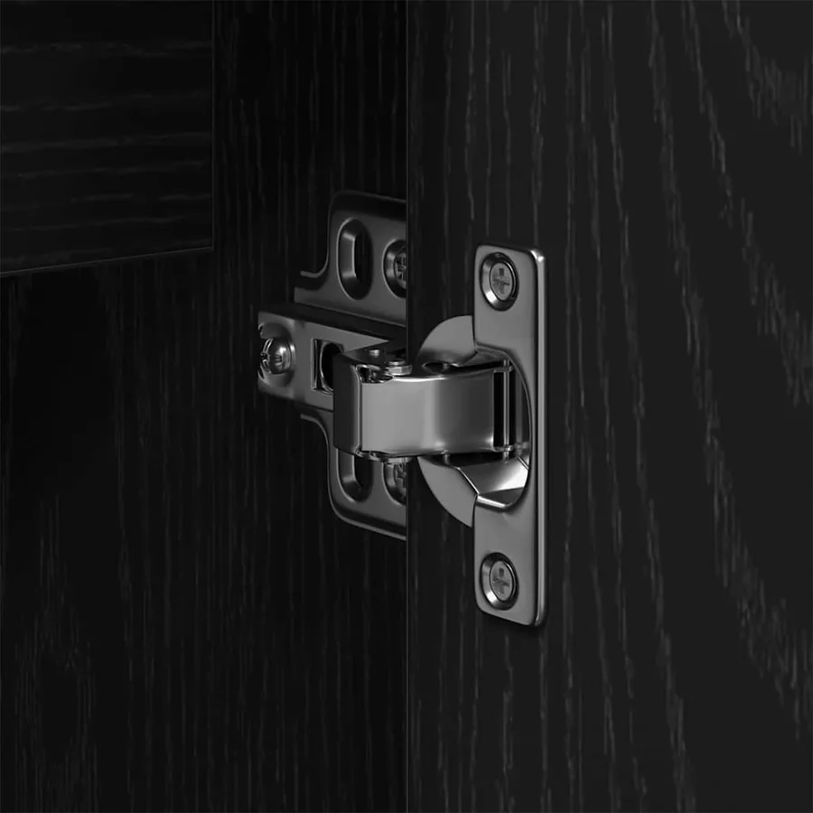 Ensemble de mobilier de salle de bain avec étagère 4 pcs Noir - 14