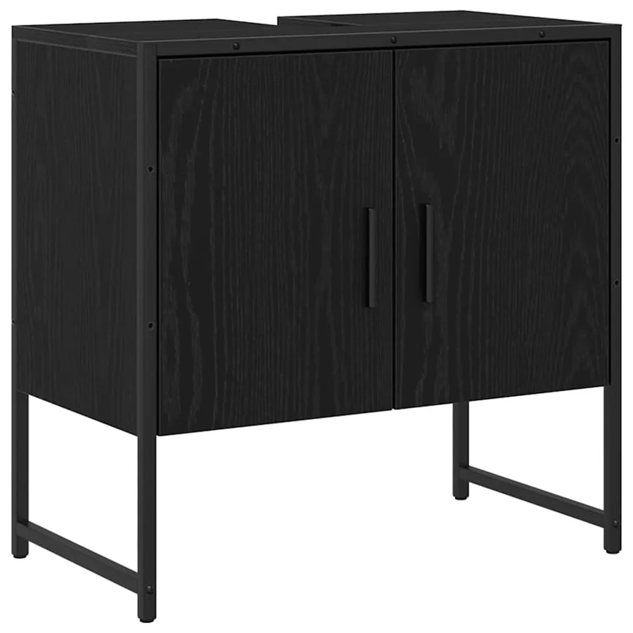 Ensemble de mobilier de salle de bain avec étagère 4 pcs Noir - 6