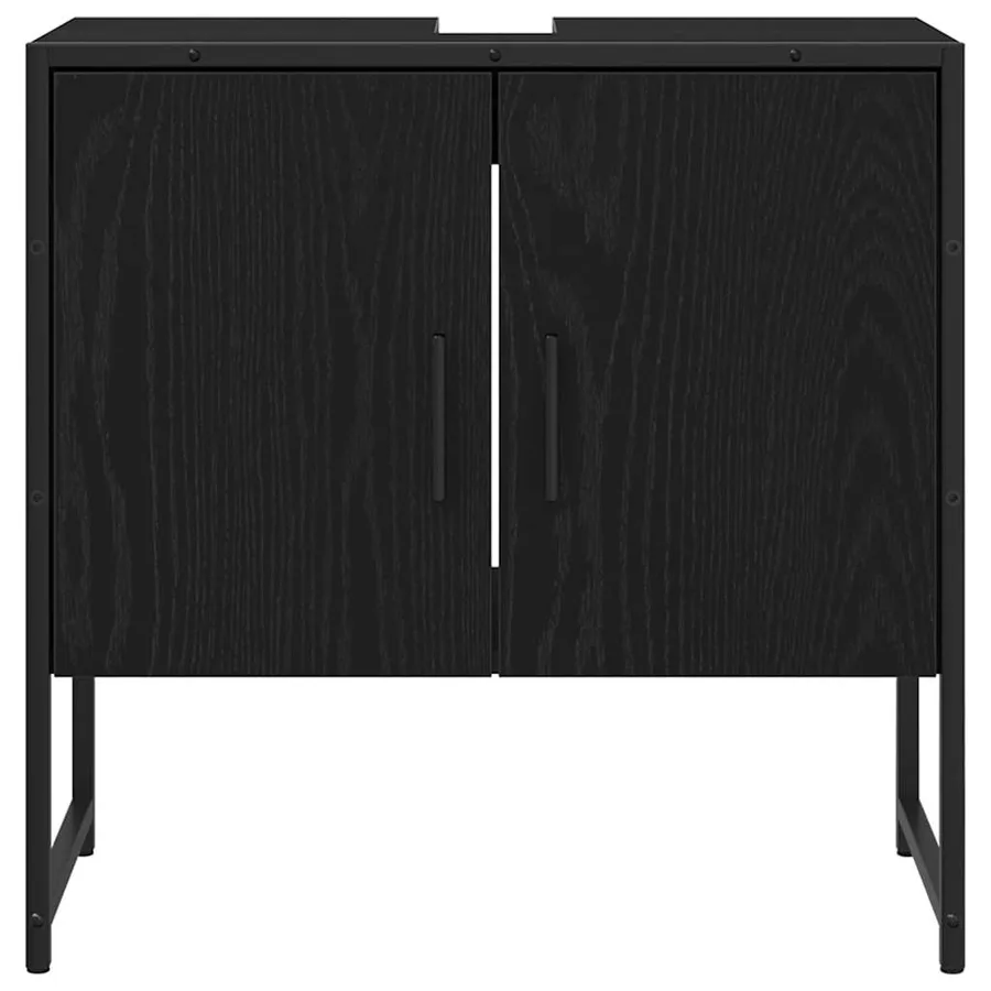 Ensemble de mobilier de salle de bain avec étagère 4 pcs Noir - 8