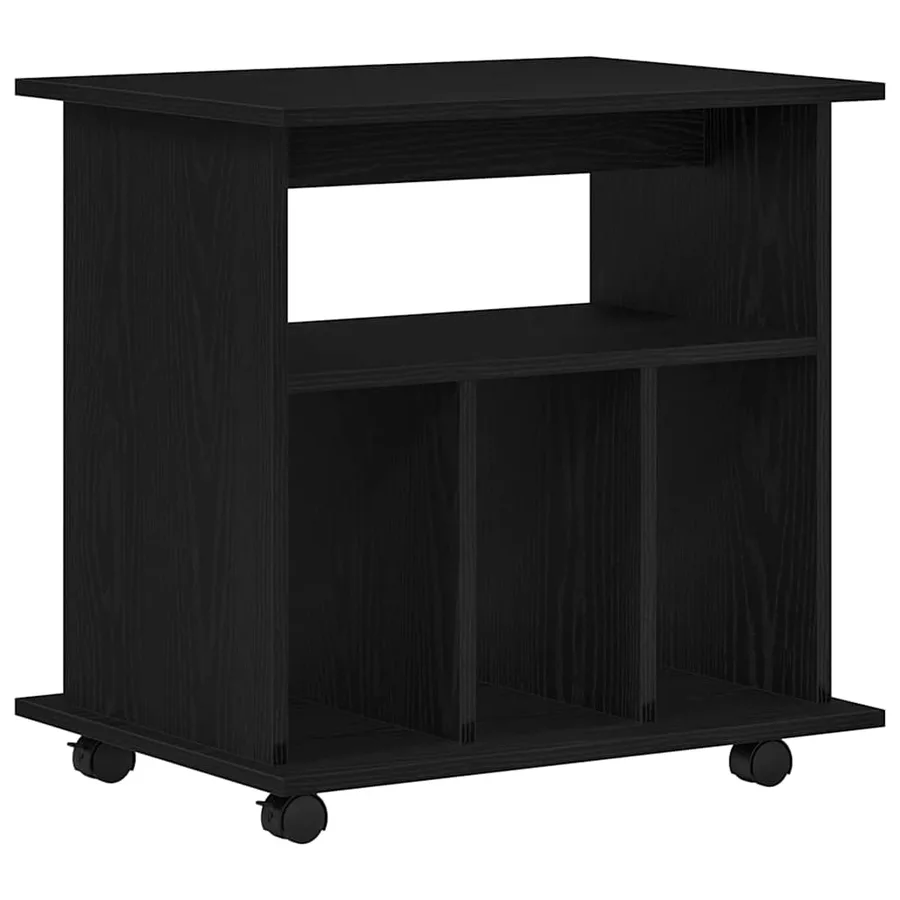 Cabinet roulant Chêne noir 60 x 45 x 55 cm Bois d'ingénierie - 2
