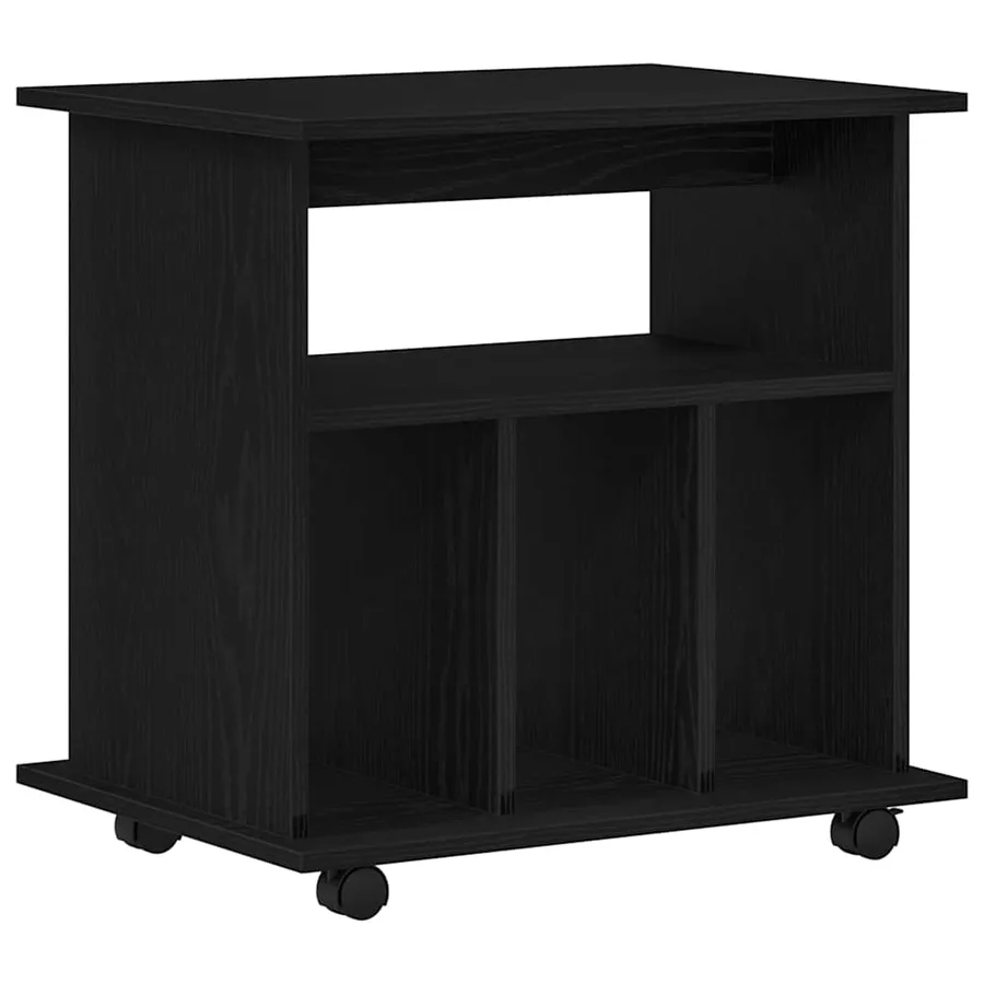 Cabinet roulant Chêne noir 60 x 45 x 55 cm Bois d'ingénierie - 5