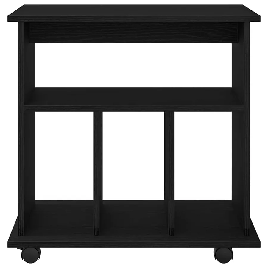 Cabinet roulant Chêne noir 60 x 45 x 55 cm Bois d'ingénierie - 6