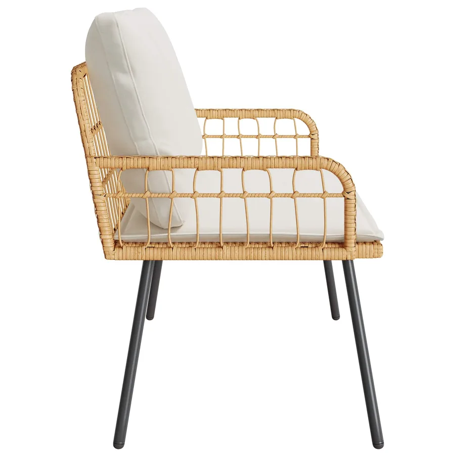 Banc de jardin avec coussin Nature 114 x 64 x 90cm Acier - 3