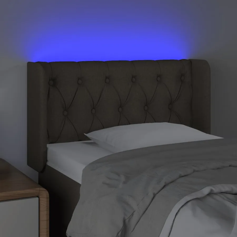 Tête de lit à LED Taupe 83x16x78/88 cm Tissu - 4