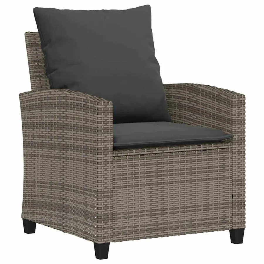 Ensemble de canapé de jardin 4 pcs avec coussins gris résine tressée - 4