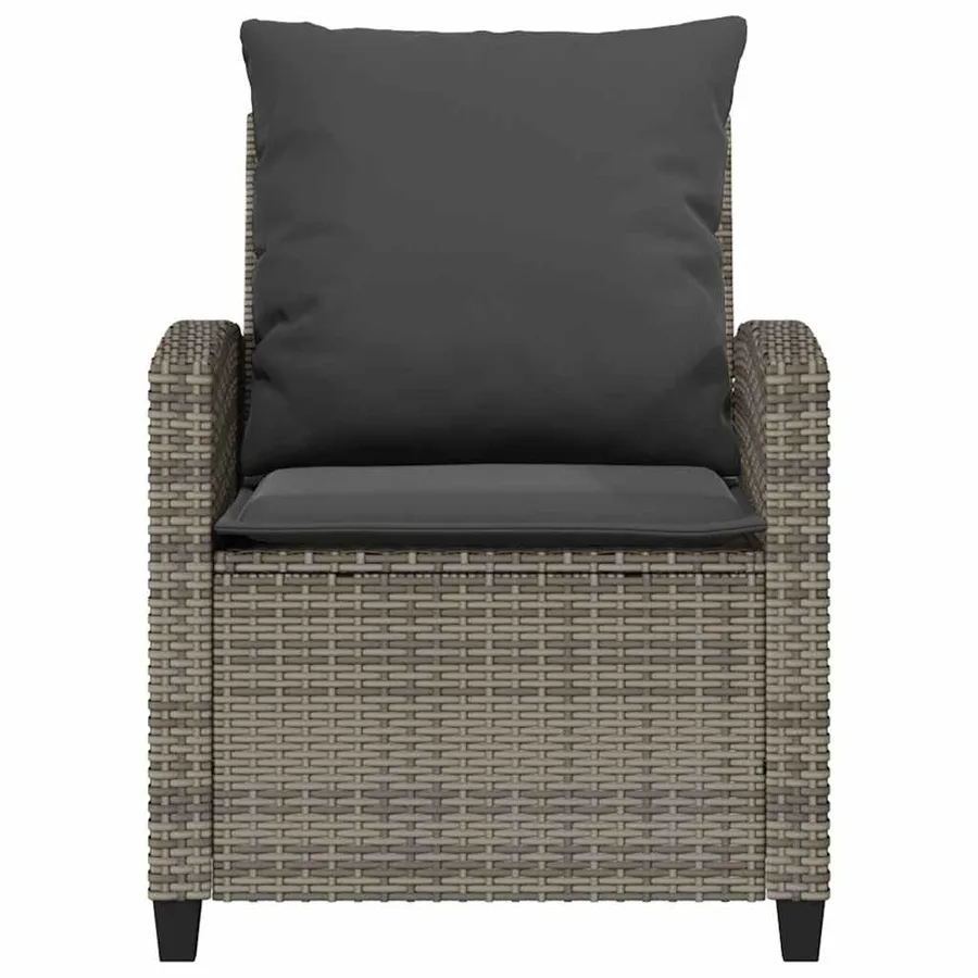 Ensemble de canapé de jardin 4 pcs avec coussins gris résine tressée - 5